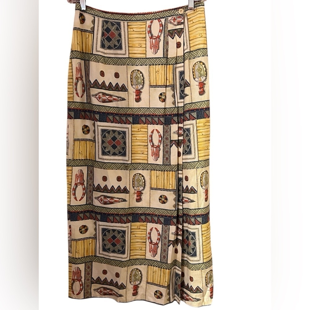 Marisa Christina Dead Stock VTG Southwestern Print Maxi Pull On Skirt Size 14